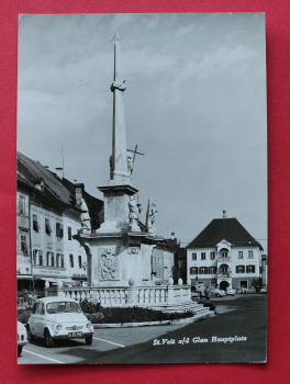 AK St Veit a d Glan / 1940-1960 / Hauptplatz / PKW / Konditorei Erwin Holzmann/ Drogerie Reichel / Sparkasse / Kärnten